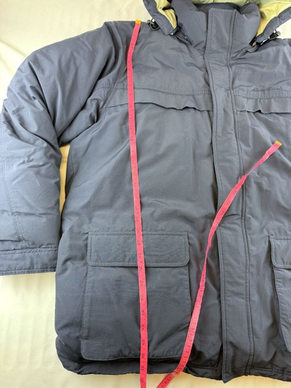 Eddie Bauer Goose Down Parka Jacket Winter Coat Navy Mens XL - Picture 14 of 14